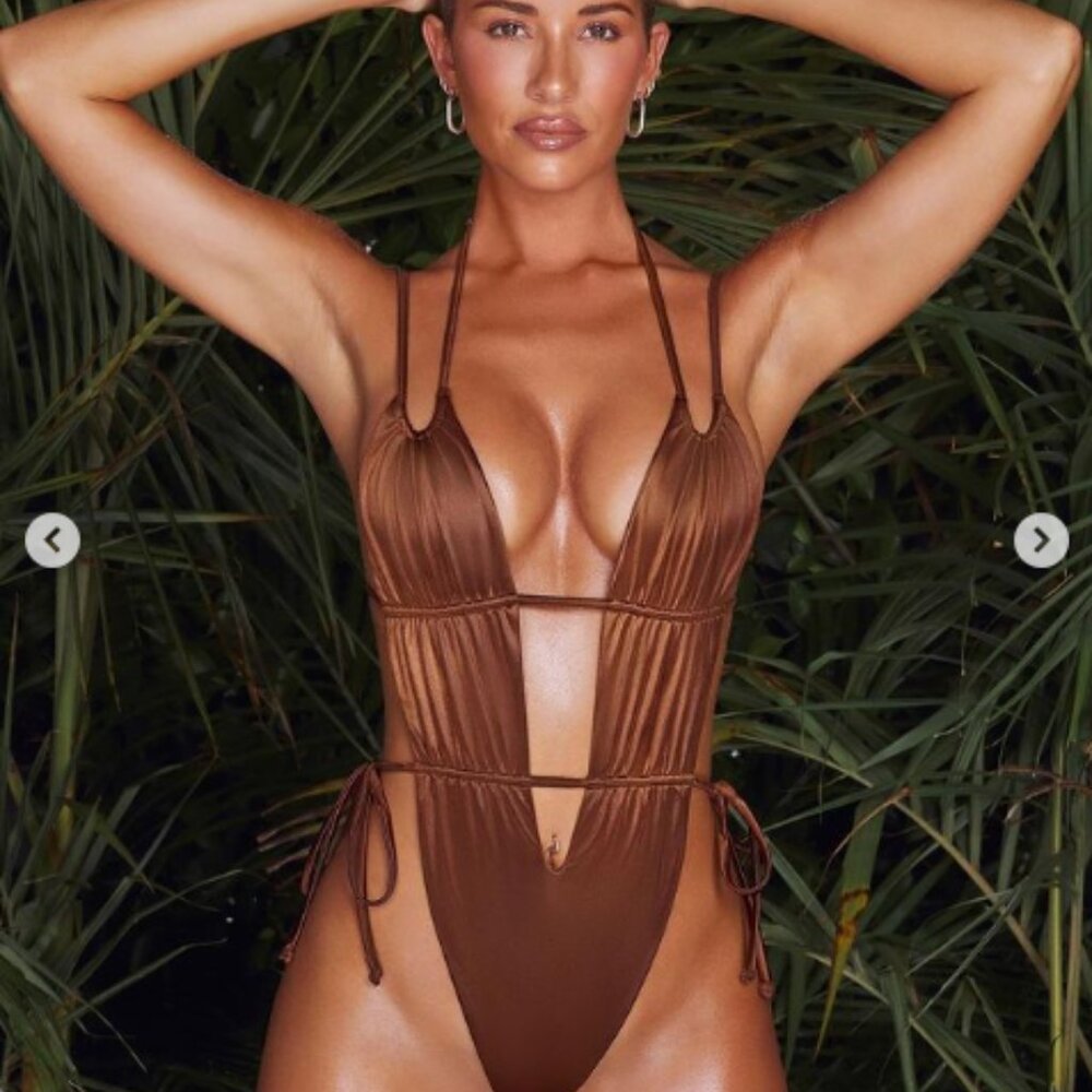 Eye-catching Oh Polly Brazilian One Piece in Brown Size S - NEVER BEEN WORN